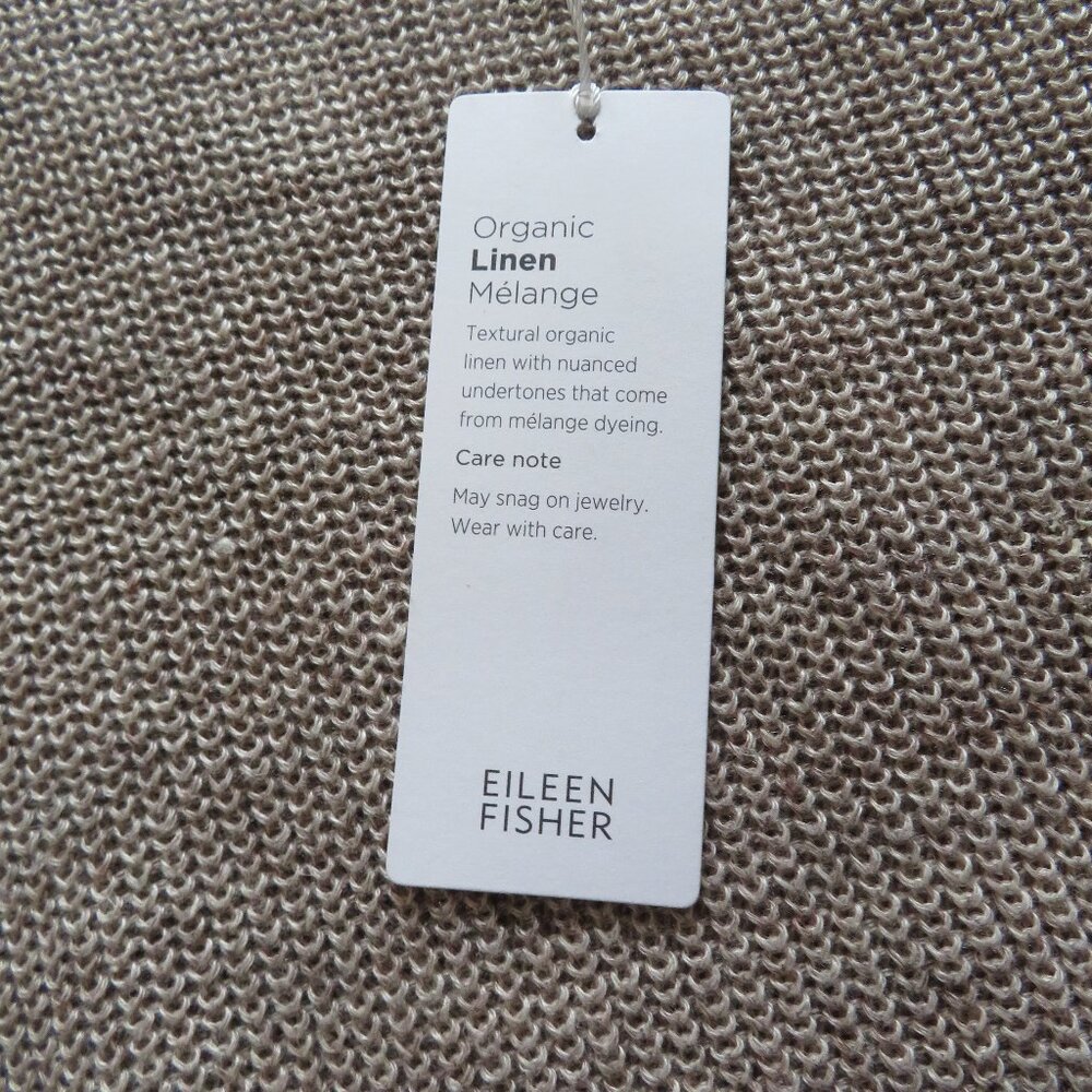 Eileen Fisher Organic Linen Melange Boat Neck Top - Tan - Size Large - NWT - Picture 10 of 13